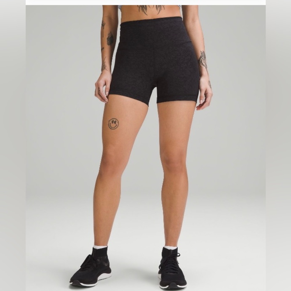 lululemon athletica black biker shorts 4 inch